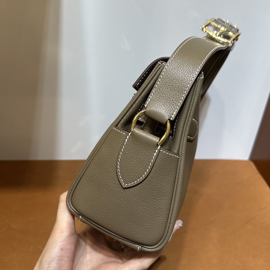 愛馬仕郵差包價格及圖片 Hermès Kelly Messenger Evercolor Etoupe大象灰 金色五金