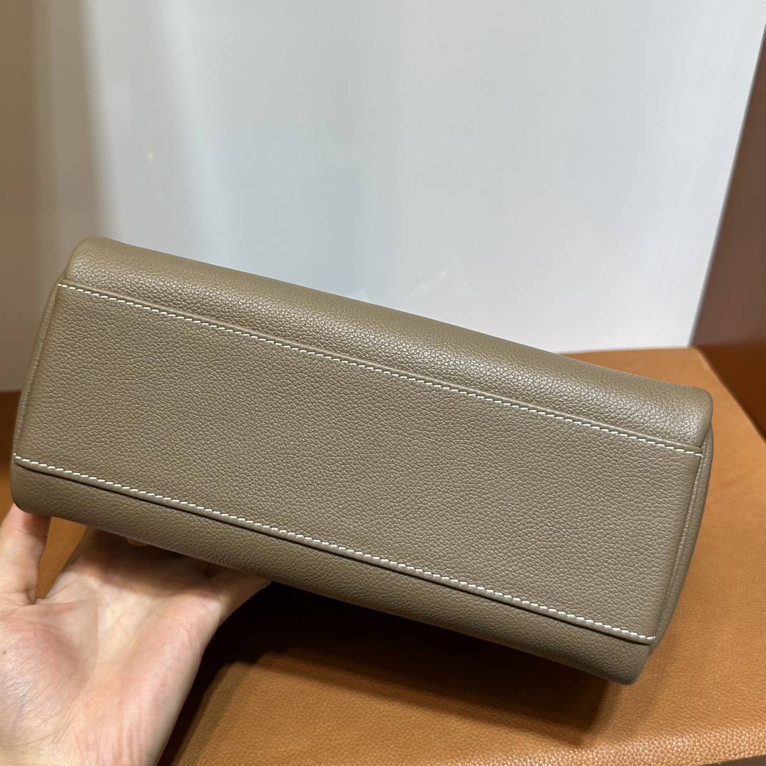 愛馬仕郵差包價格及圖片 Hermès Kelly Messenger Evercolor Etoupe大象灰 金色五金