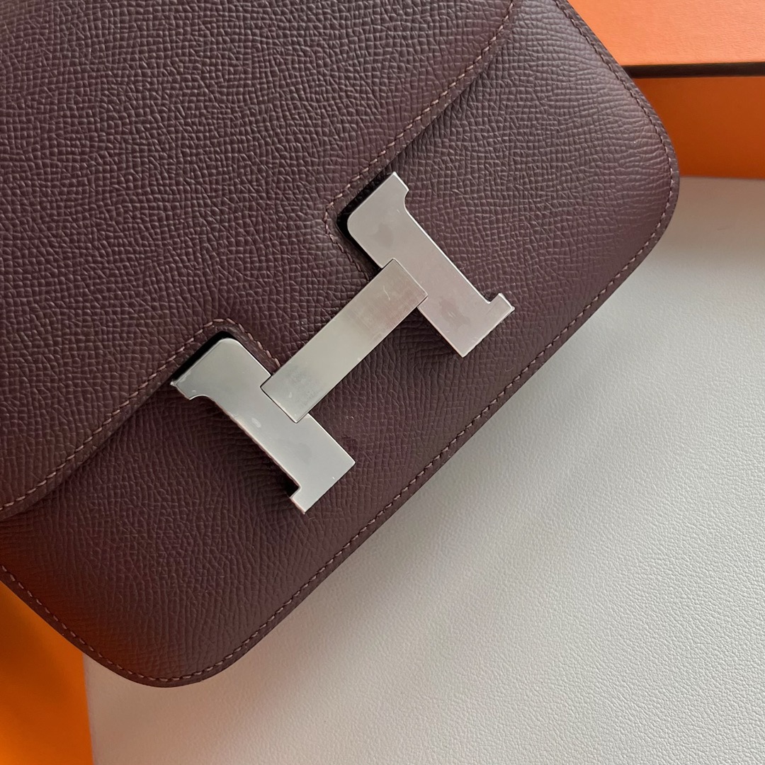 愛馬仕康康包香港多少錢 Hermès Constance 18 Epsom 0G Rouge Sellier 馬鞍紅銀色五金