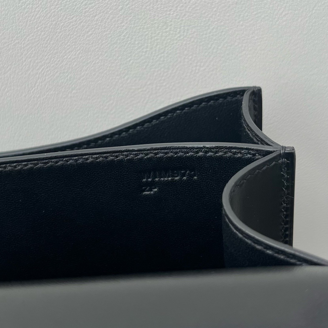 愛馬仕康康包圖片 Hermès Constance 18 Box Leather CK89 Noir 黑色銀色五金