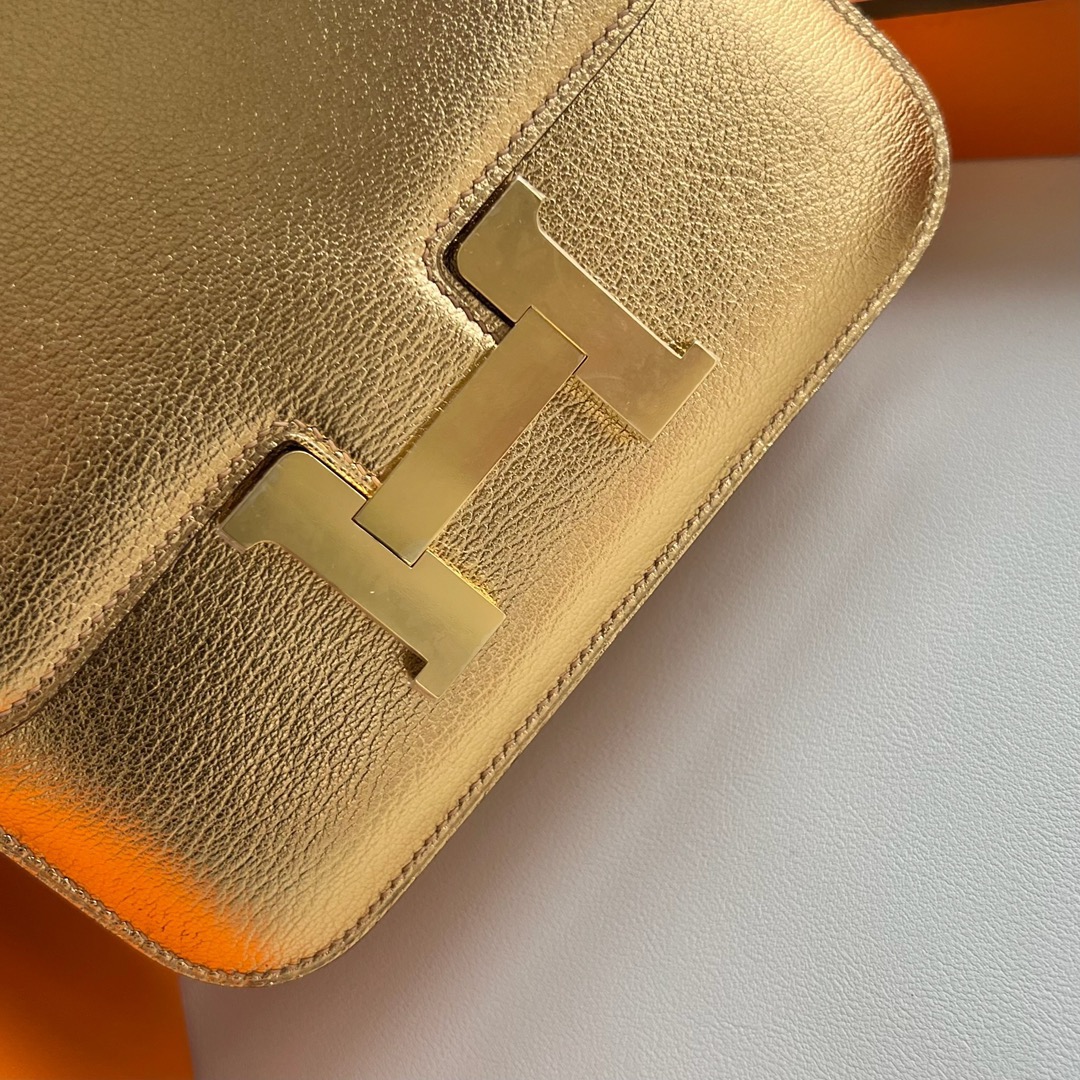 愛馬仕康康包價格 Hermès Constance 18 Mirror Style Chever Y9 DORE 鎏金色 金色五金