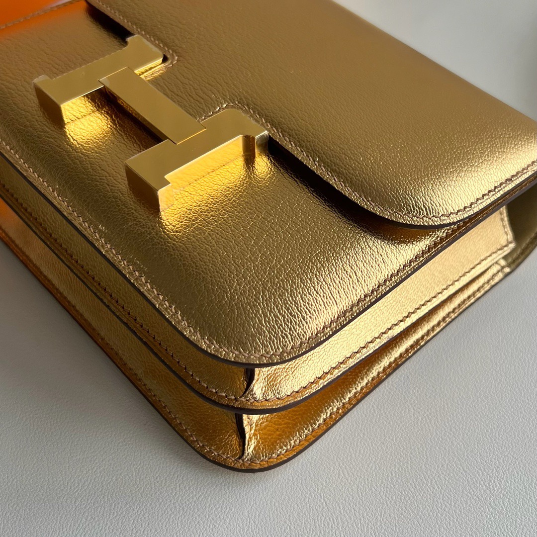 愛馬仕康康包價格 Hermès Constance 18 Mirror Style Chever Y9 DORE 鎏金色 金色五金