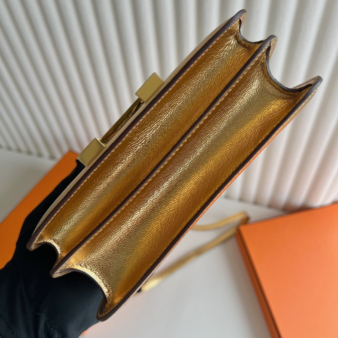 愛馬仕康康包價格 Hermès Constance 18 Mirror Style Chever Y9 DORE 鎏金色 金色五金