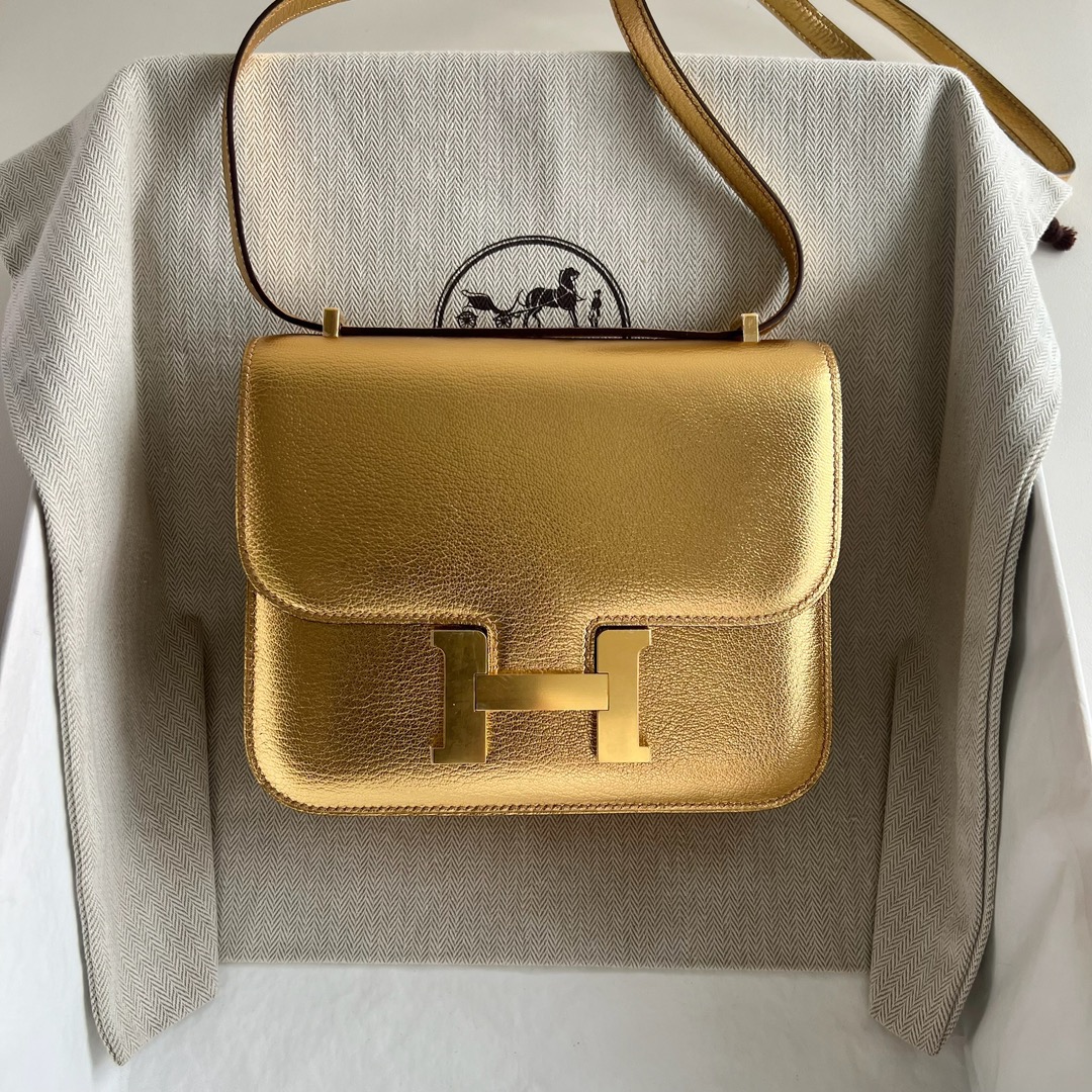 愛馬仕康康包價格 Hermès Constance 18 Mirror Style Chever Y9 DORE 鎏金色 金色五金