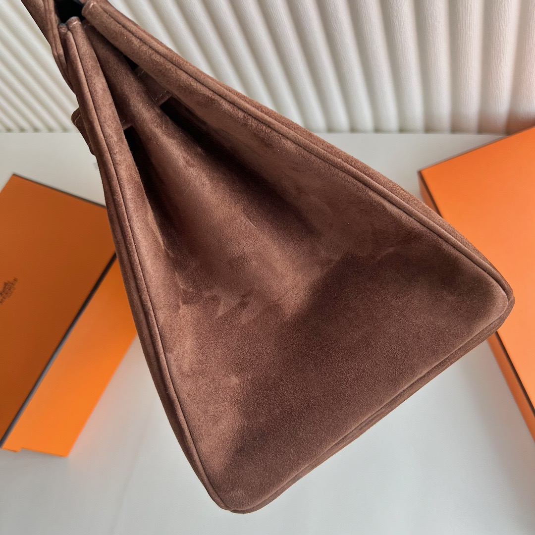 愛馬仕鉑金包35寸專櫃價格 Hermès Birkin 35 Suede進口麂皮 Chocolat 巧克力銀色五金