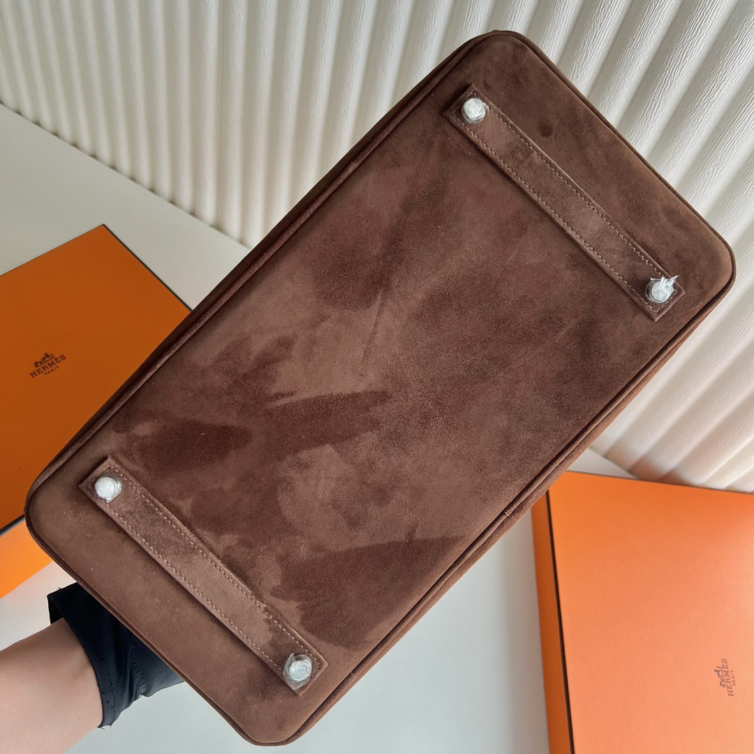 愛馬仕鉑金包35寸專櫃價格 Hermès Birkin 35 Suede進口麂皮 Chocolat 巧克力銀色五金