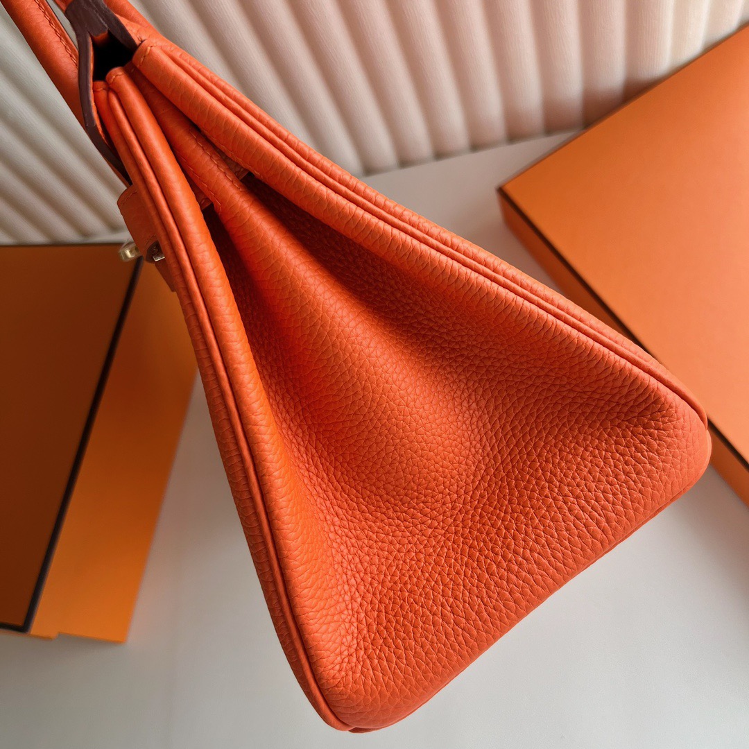 愛馬仕女包價格大全Hermès Birkin 30 Taurillon Clémence Color 9J Feu 火焰橙 金色五金