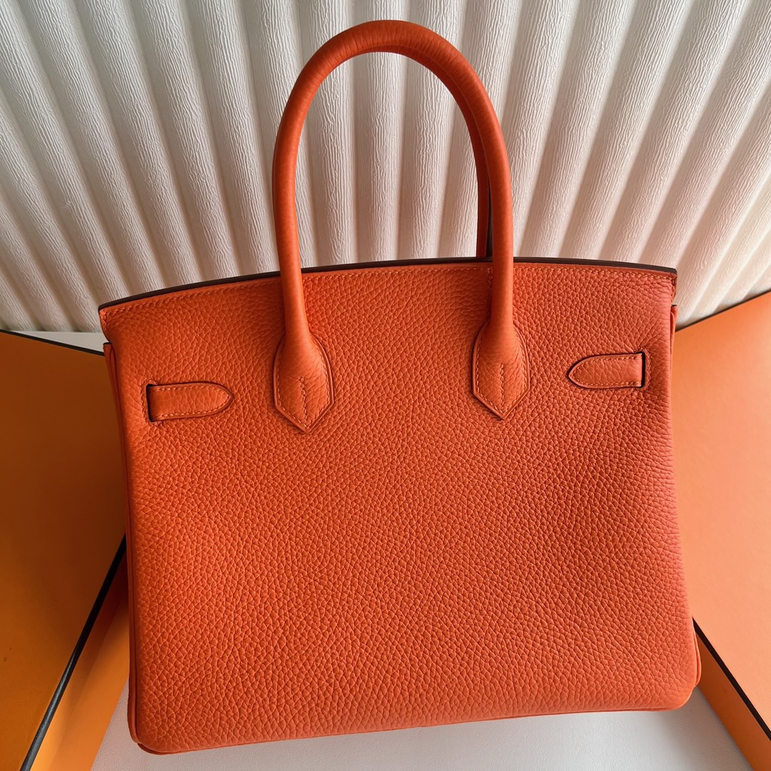 愛馬仕女包價格大全Hermès Birkin 30 Taurillon Clémence Color 9J Feu 火焰橙 金色五金