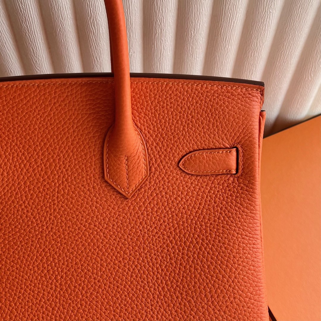 愛馬仕女包價格大全Hermès Birkin 30 Taurillon Clémence Color 9J Feu 火焰橙 金色五金