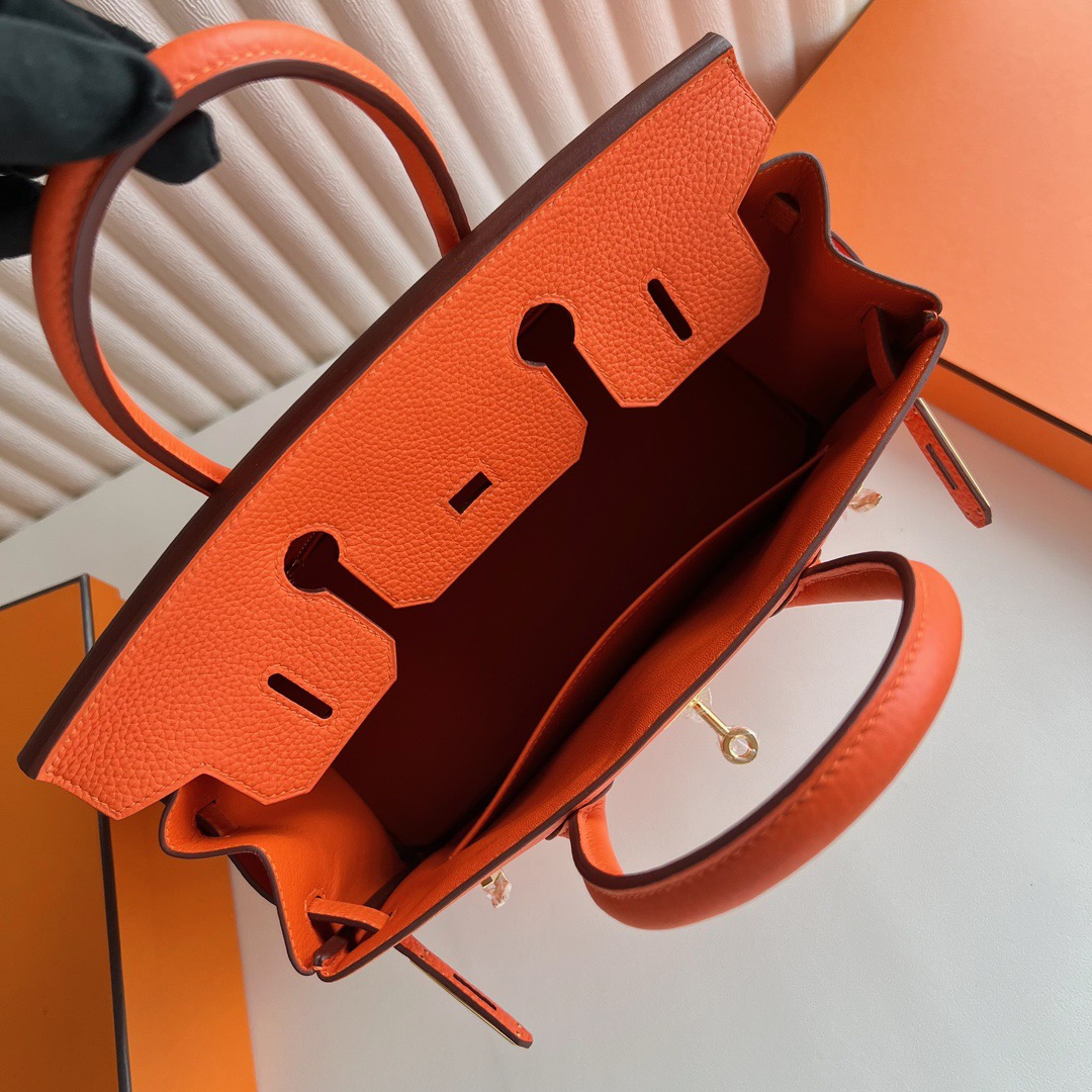 愛馬仕女包價格大全Hermès Birkin 30 Taurillon Clémence Color 9J Feu 火焰橙 金色五金