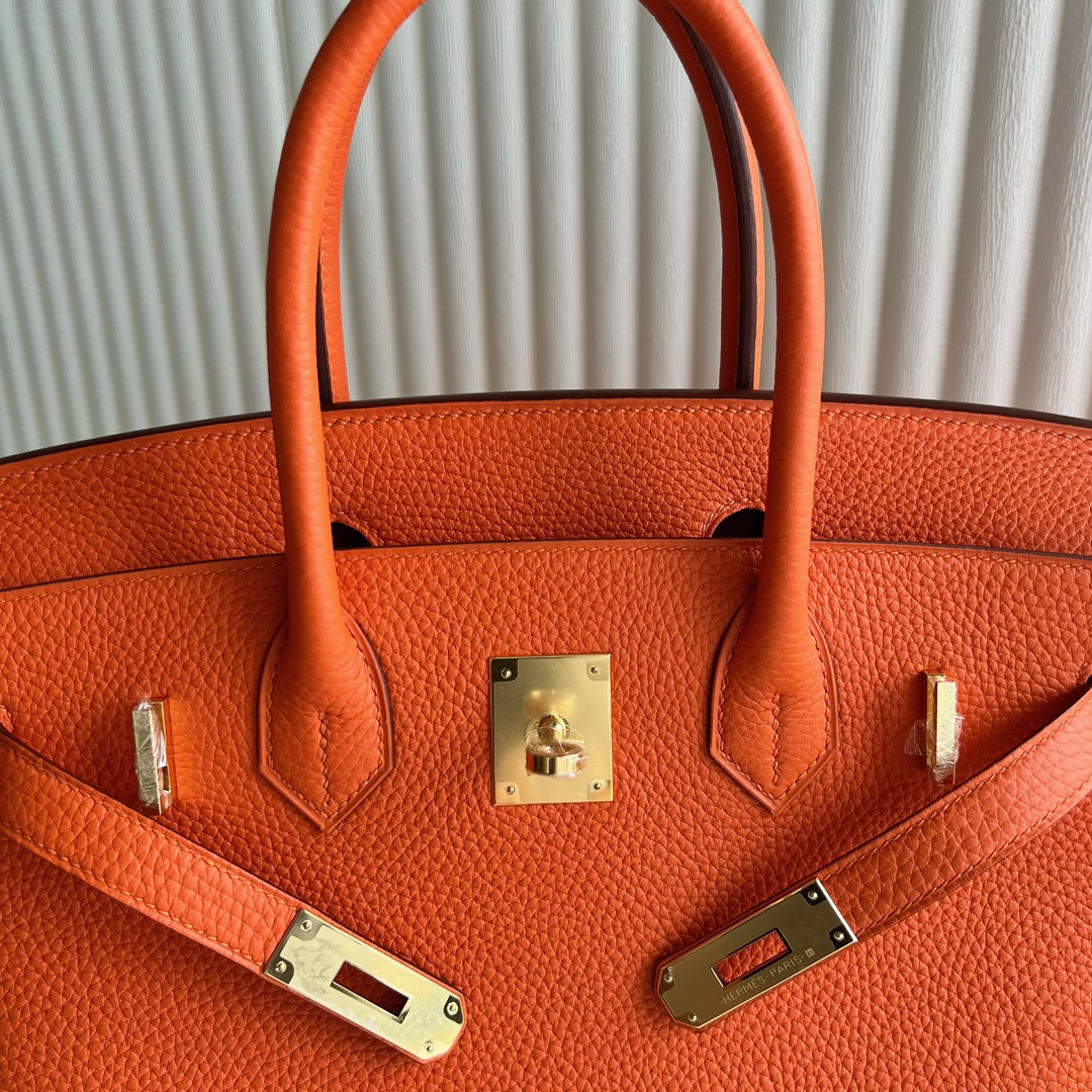 愛馬仕女包價格大全Hermès Birkin 30 Taurillon Clémence Color 9J Feu 火焰橙 金色五金