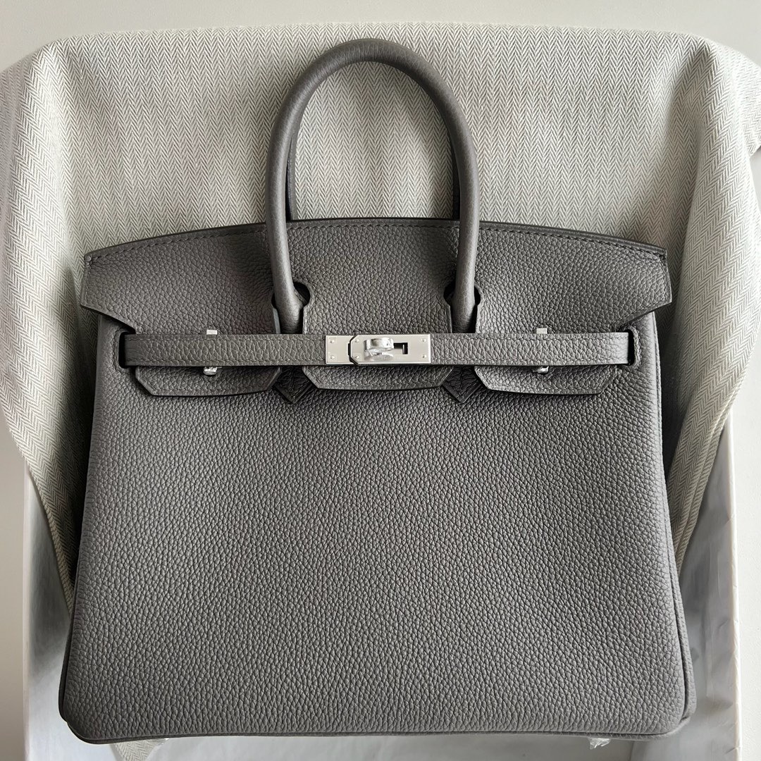 愛馬仕女包大全 Hermès Birkin 25 Togo Leather 8F Etain錫器灰 銀色五金