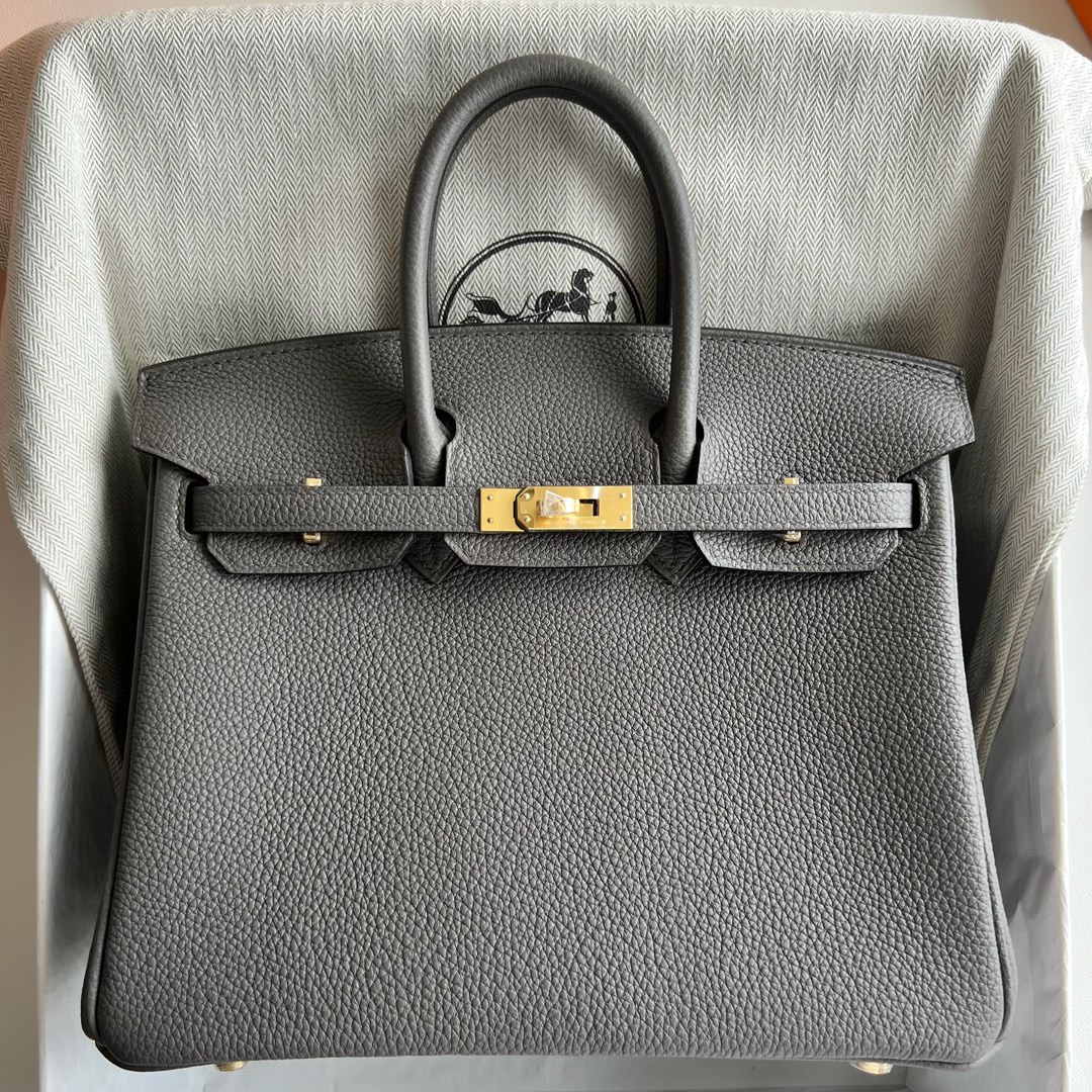愛馬仕女包價格表大全 Hermès Birkin 25 Togo Leather 8F Etain錫器灰 金色五金