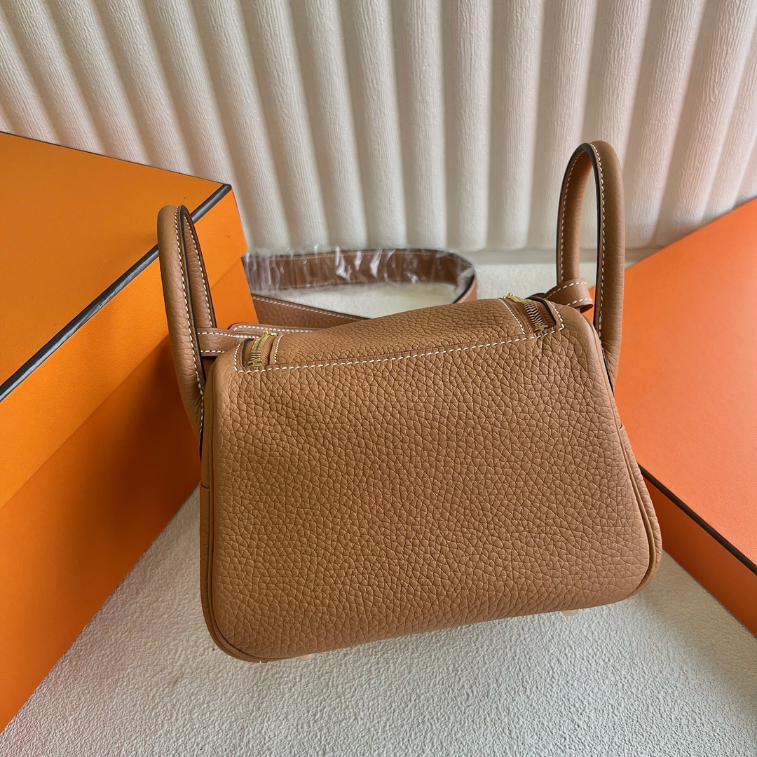 愛馬仕迷你琳迪包價格 Hermès Mini Lindy Taurillon Clémence 1H Toffee 太妃色 金色五金