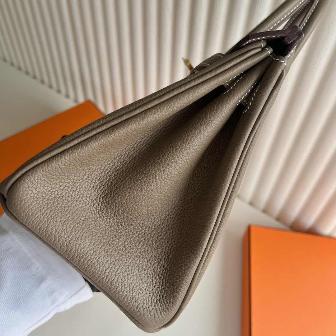 愛馬仕經典女包價格 Hermès Birkin 25 Togo Color Etoupe大象灰金色五金