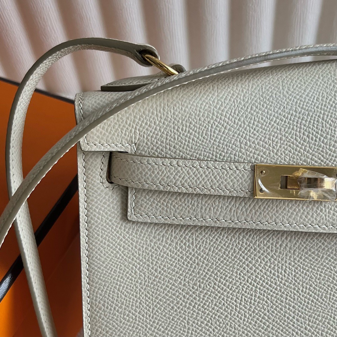 愛馬仕雙面Kelly包多少錢 Hermès Kelly Desordre Epsom 奶昔白Craie金色五金