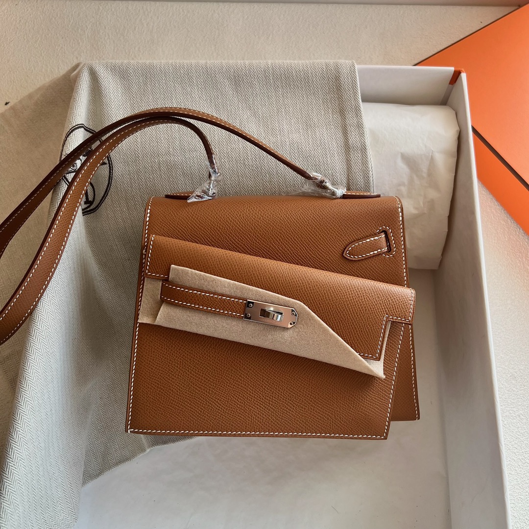 愛馬仕雙面Kelly包價格 Hermès Kelly Desordre Epsom CK37 Gold金棕色 銀色五金