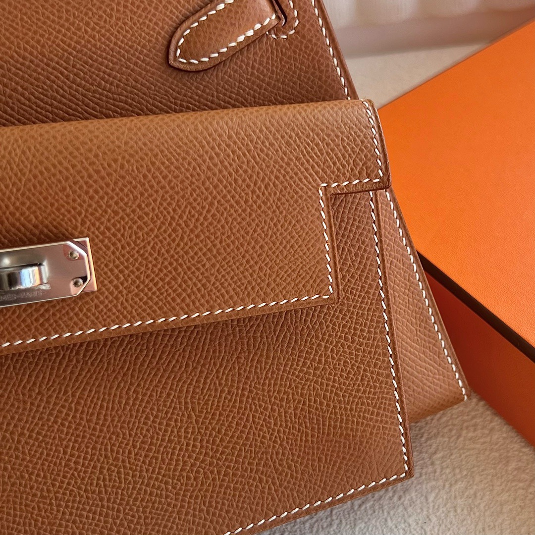 愛馬仕雙面Kelly包價格 Hermès Kelly Desordre Epsom CK37 Gold金棕色 銀色五金