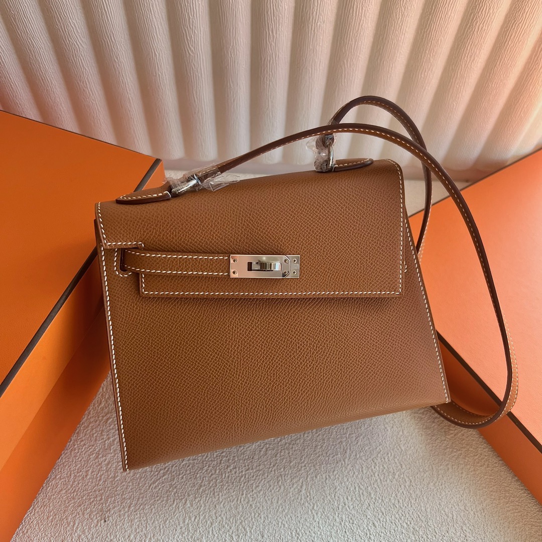 愛馬仕雙面Kelly包價格 Hermès Kelly Desordre Epsom CK37 Gold金棕色 銀色五金
