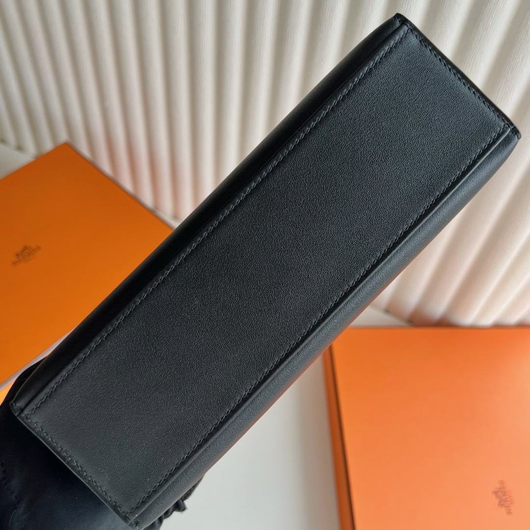 愛馬仕包包網站香港旗艦店 Hermès Mini Kelly Pochette Swift PVD 89 So Black黑色五金