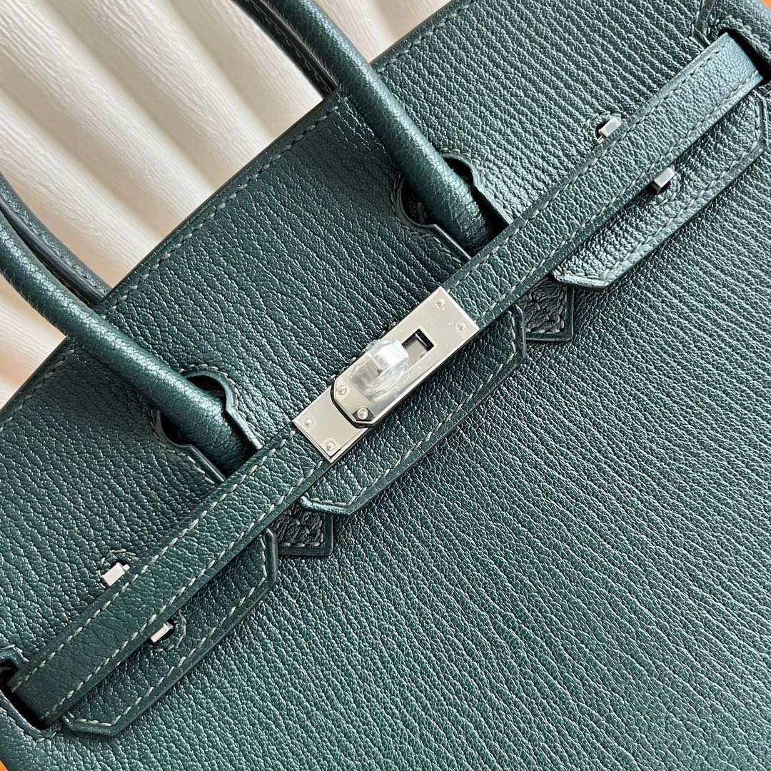 愛馬仕新款包包網站 Hermès Birkin 25 山羊皮 6O Vert cypres松柏綠柏樹綠銀色五金