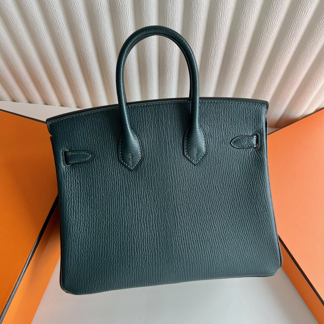 愛馬仕新款包包網站 Hermès Birkin 25 山羊皮 6O Vert cypres松柏綠柏樹綠銀色五金