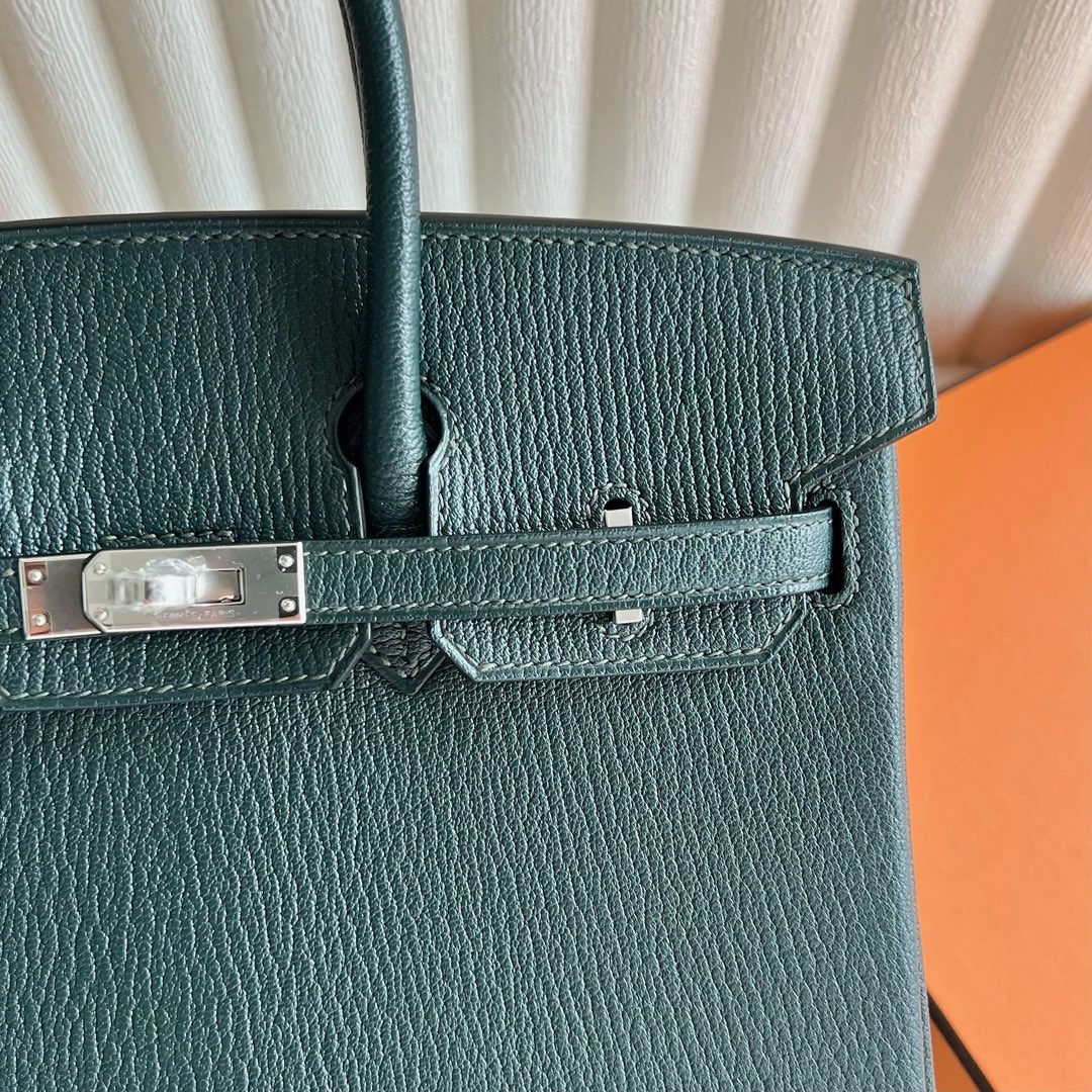 愛馬仕新款包包網站 Hermès Birkin 25 山羊皮 6O Vert cypres松柏綠柏樹綠銀色五金