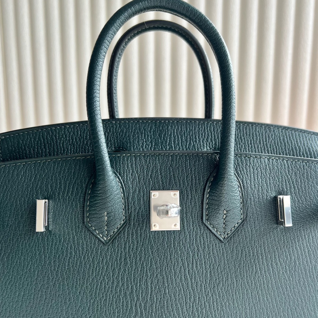 愛馬仕新款包包網站 Hermès Birkin 25 山羊皮 6O Vert cypres松柏綠柏樹綠銀色五金