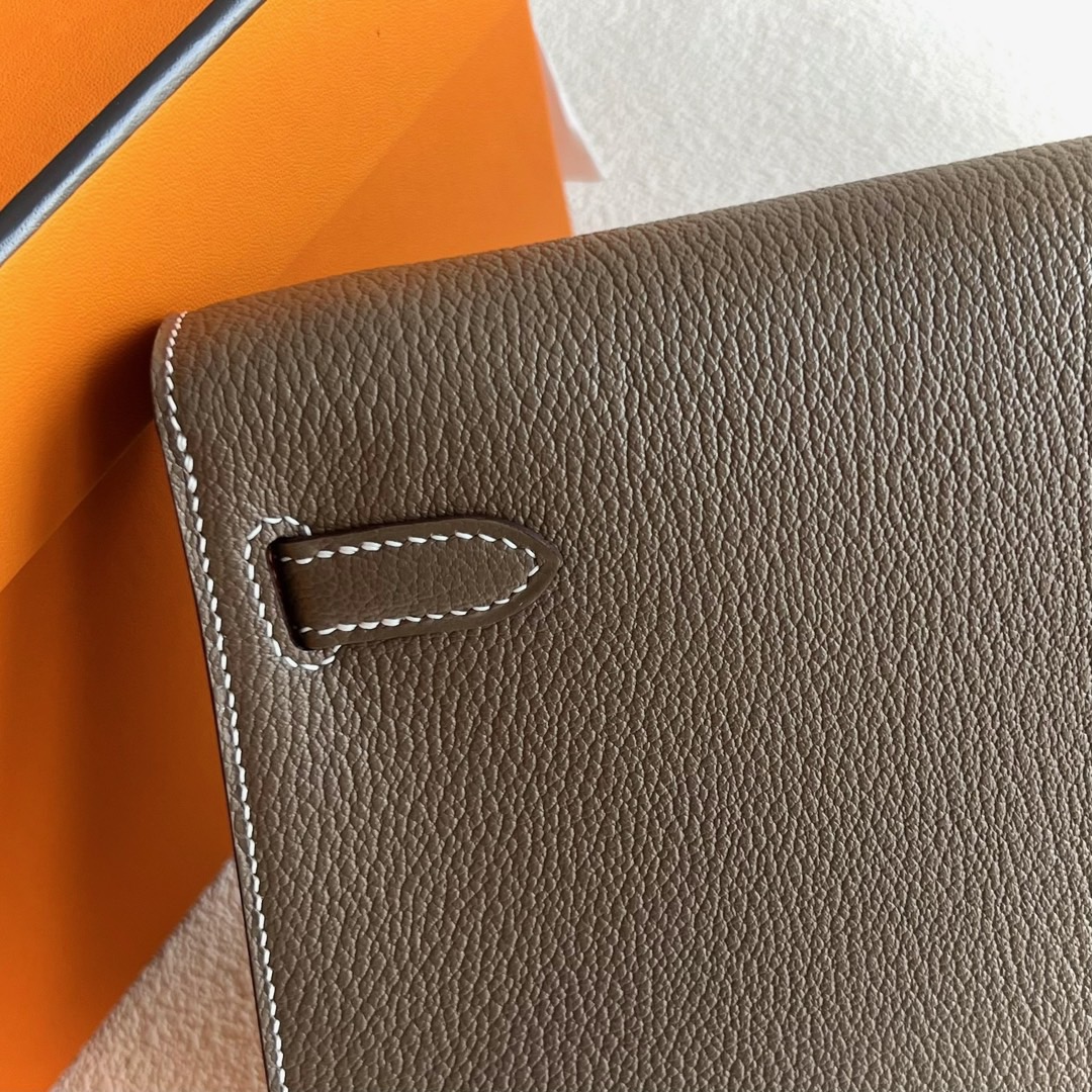 愛馬仕包包網站價格 Hermès Kelly Elan 27 山羊皮 CK18 Etoupe 大象灰銀色五金