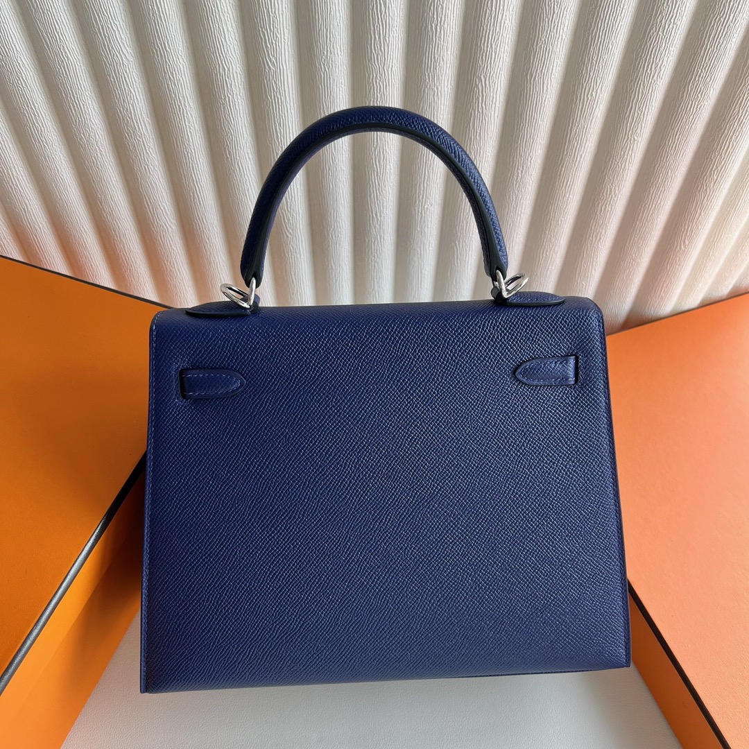 愛馬仕凱莉包包25多少錢 Hermès Kelly 25 Epsom 7T Blue electric電光藍銀色五金