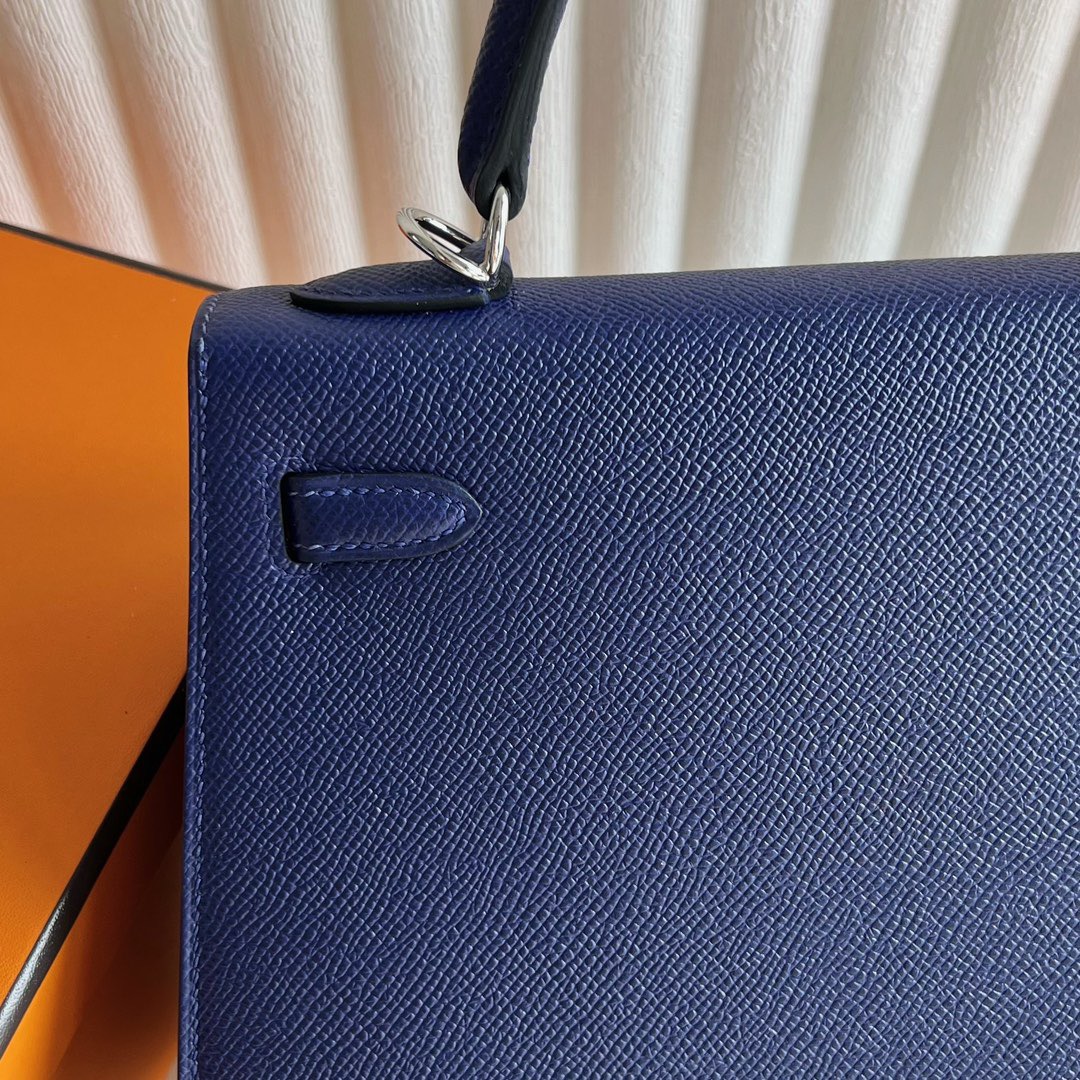愛馬仕凱莉包包25多少錢 Hermès Kelly 25 Epsom 7T Blue electric電光藍銀色五金