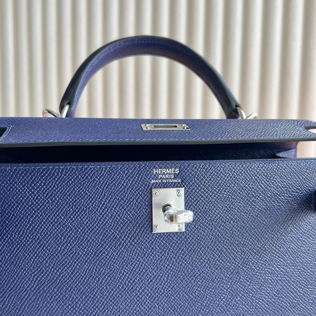愛馬仕凱莉包包25多少錢 Hermès Kelly 25 Epsom 7T Blue electric電光藍銀色五金