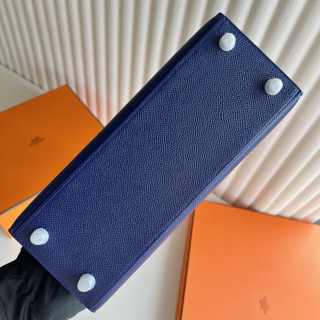愛馬仕凱莉包包25多少錢 Hermès Kelly 25 Epsom 7T Blue electric電光藍銀色五金