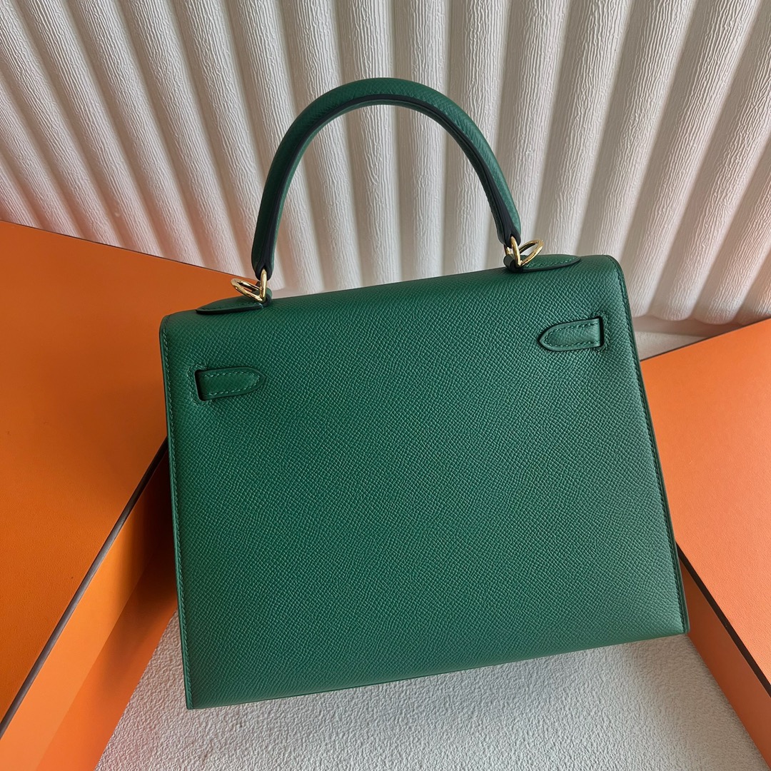 愛馬仕凱莉包25寸價格Hermès Kelly 25 Epsom O6 Vert Jade帝王綠金色五金