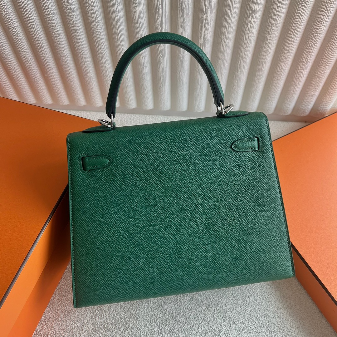 愛馬仕凱莉包官方價格 Hermès Kelly 25 Epsom O6 Vert Jade帝王綠銀色五金