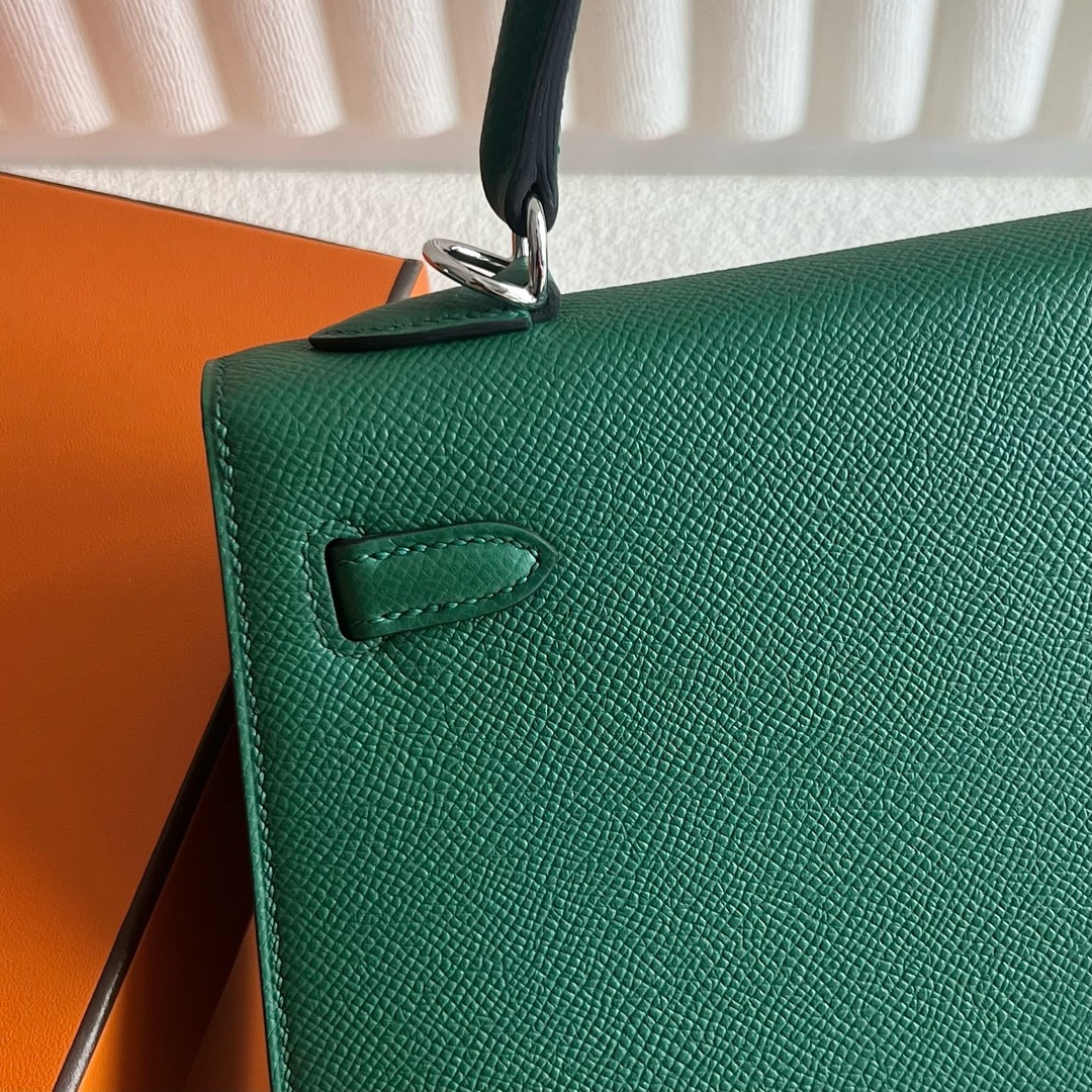 愛馬仕凱莉包官方價格 Hermès Kelly 25 Epsom O6 Vert Jade帝王綠銀色五金