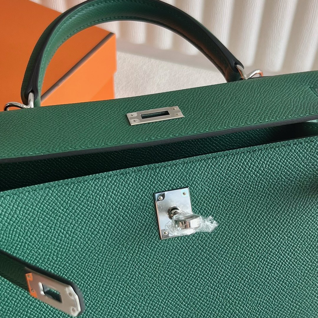 愛馬仕凱莉包官方價格 Hermès Kelly 25 Epsom O6 Vert Jade帝王綠銀色五金