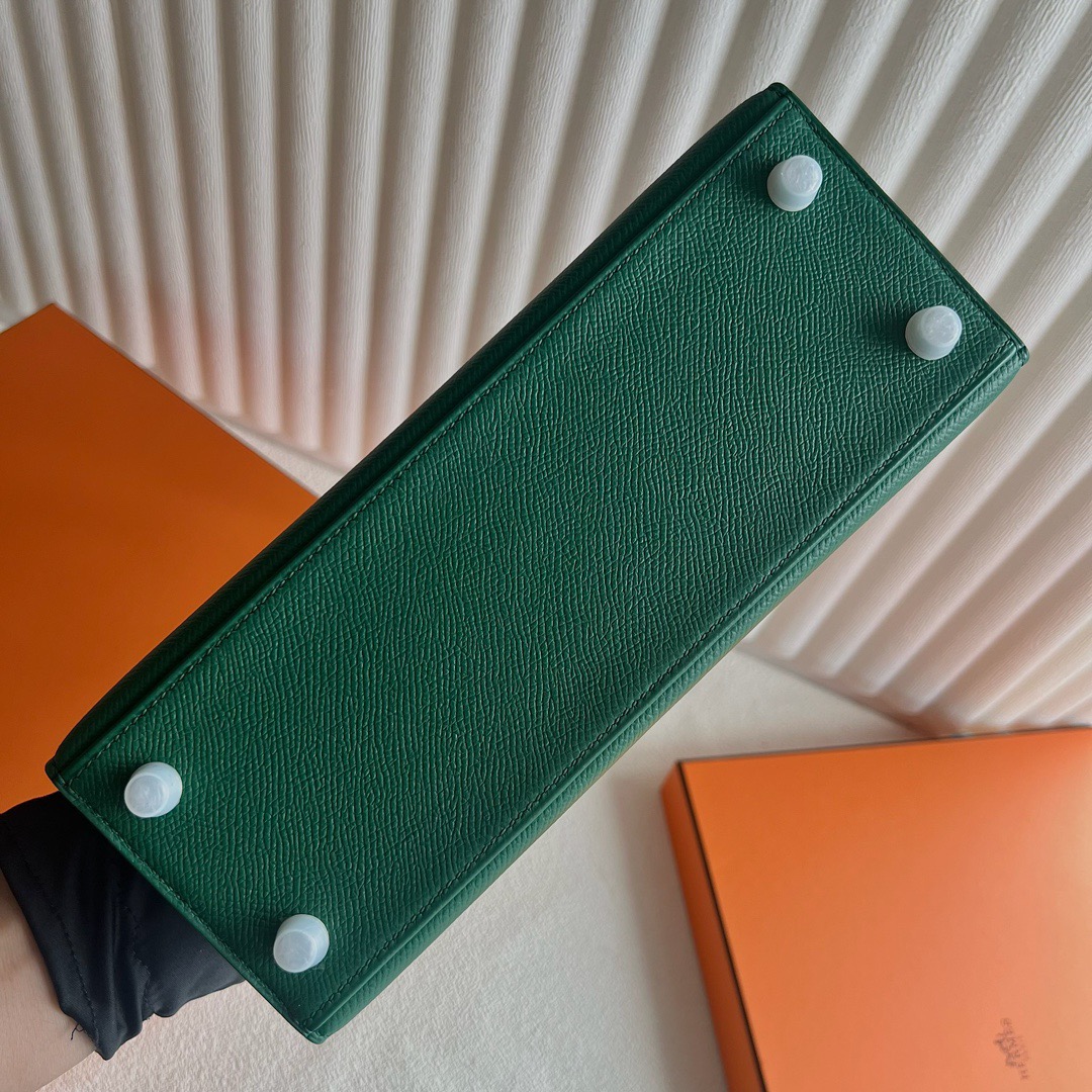 愛馬仕凱莉包官方價格 Hermès Kelly 25 Epsom O6 Vert Jade帝王綠銀色五金