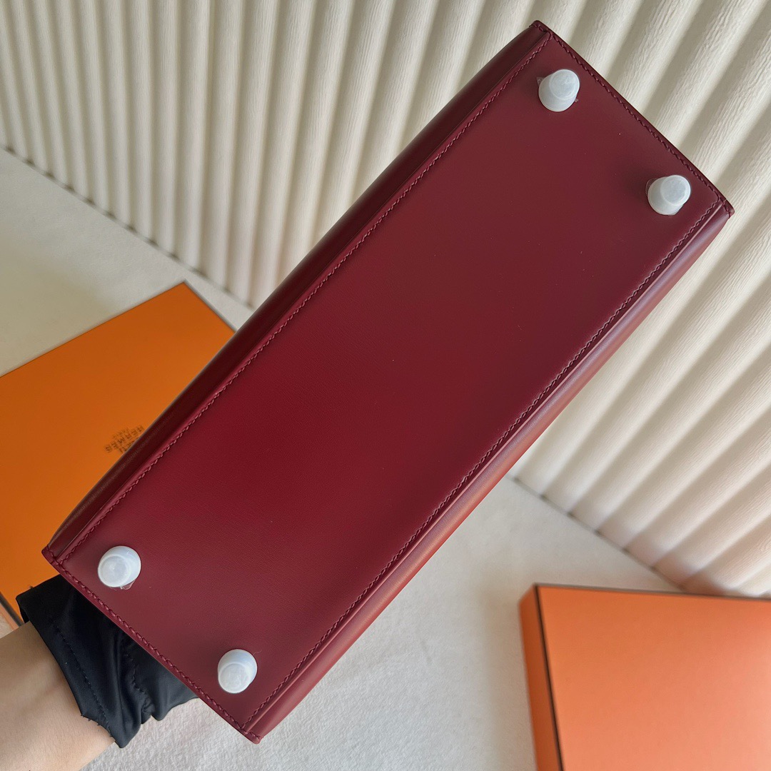 愛馬仕凱莉包多少錢 Hermès Kelly 25 Box Leather Rouge H愛馬仕紅銀色五金