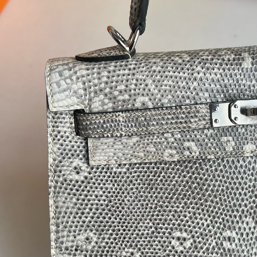 愛馬仕凱莉包包圖片及價格 Hermès Kelly 25 Lizard 原廠進口蜥蜴皮 1B Ombre 自然色銀色五金