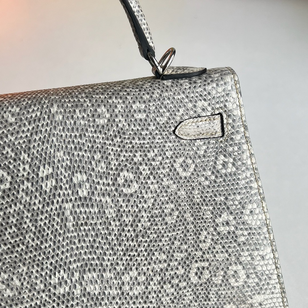 愛馬仕凱莉包包圖片及價格 Hermès Kelly 25 Lizard 原廠進口蜥蜴皮 1B Ombre 自然色銀色五金