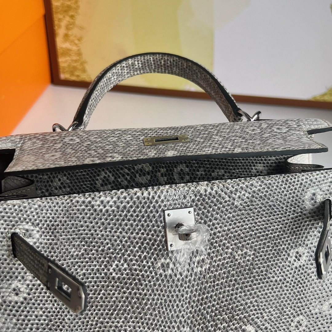 愛馬仕凱莉包包圖片及價格 Hermès Kelly 25 Lizard 原廠進口蜥蜴皮 1B Ombre 自然色銀色五金