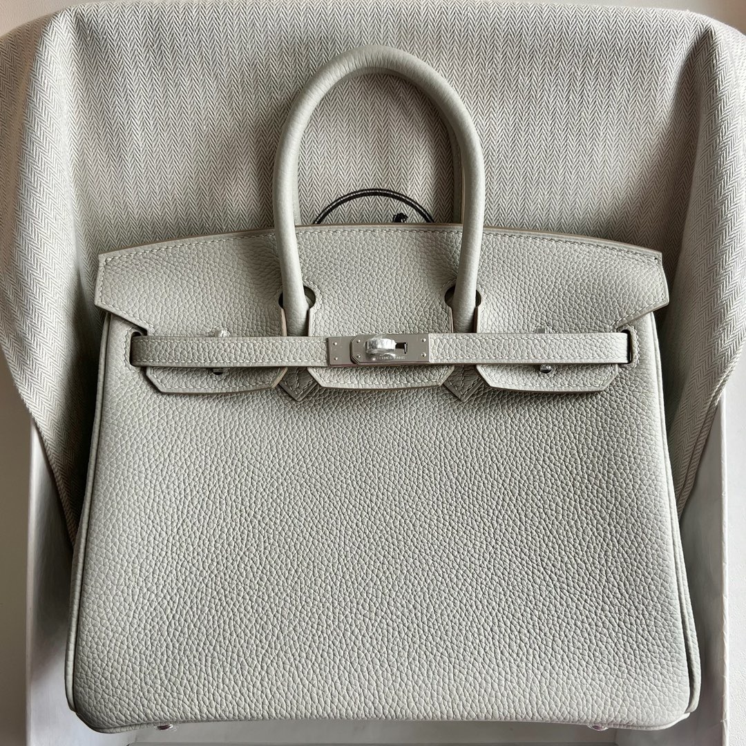 愛馬仕鉑金包多少錢一隻 Hermès Birkin 25 Togo Leather Gris Perle珍珠灰銀色五金