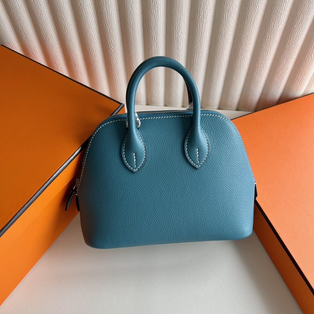愛馬仕印尼旗艦店價格 Hermès Mini Bolide 20 Evercolor D2 New Bleu Jeans新牛仔藍銀色五金