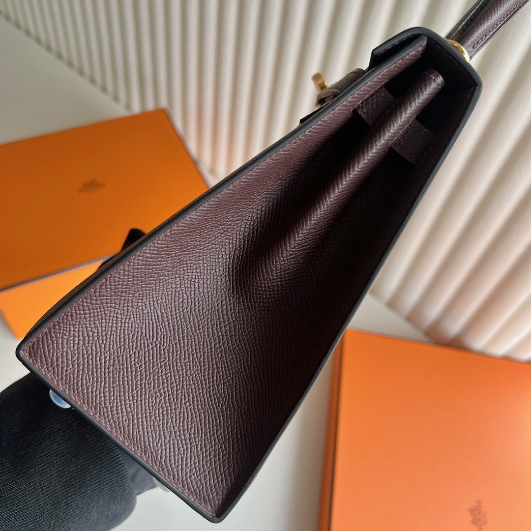 愛馬仕包包泰國旗艦店 Hermès Kelly 25 Epsom 0G Rouge Sellier馬鞍紅金色五金