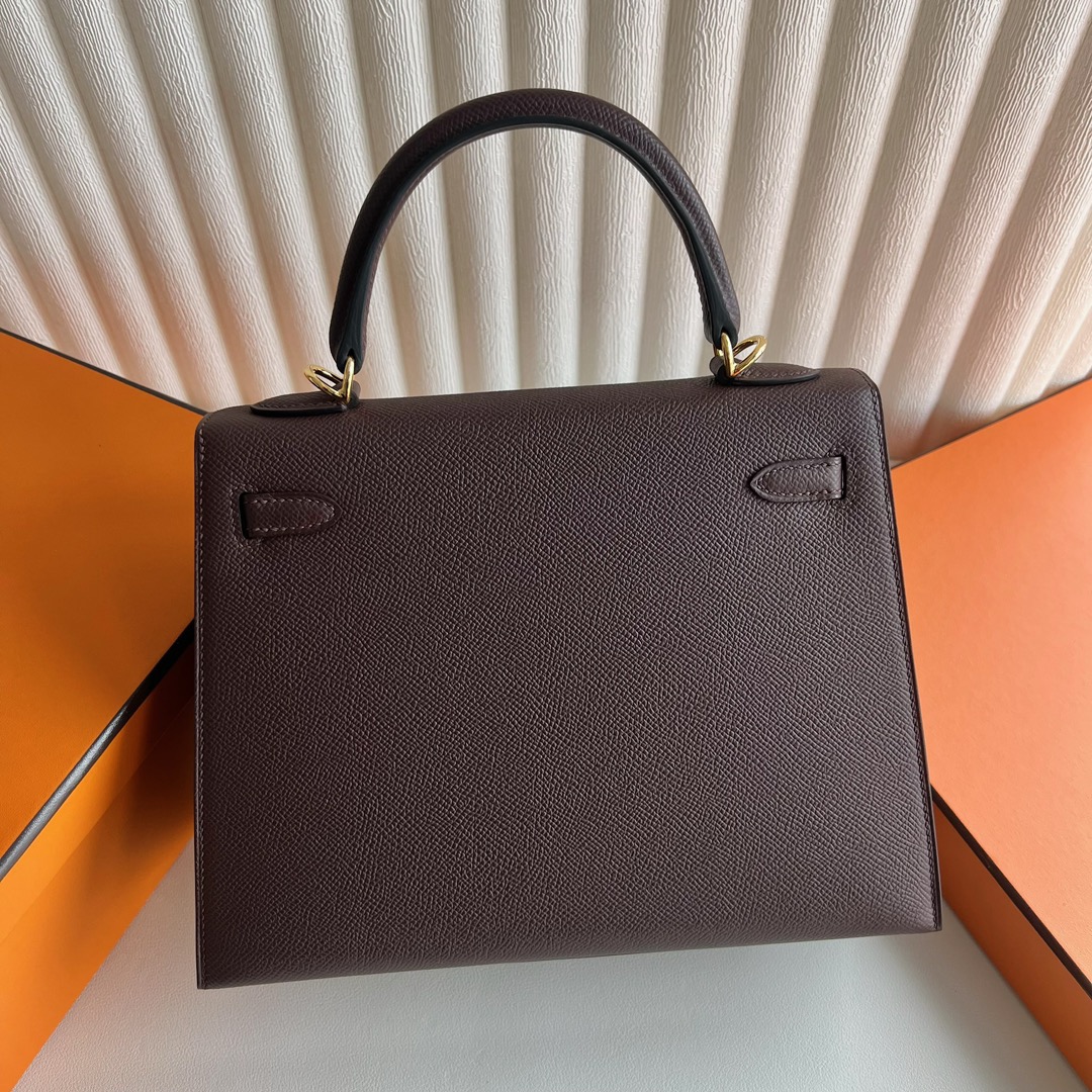 愛馬仕包包泰國旗艦店 Hermès Kelly 25 Epsom 0G Rouge Sellier馬鞍紅金色五金