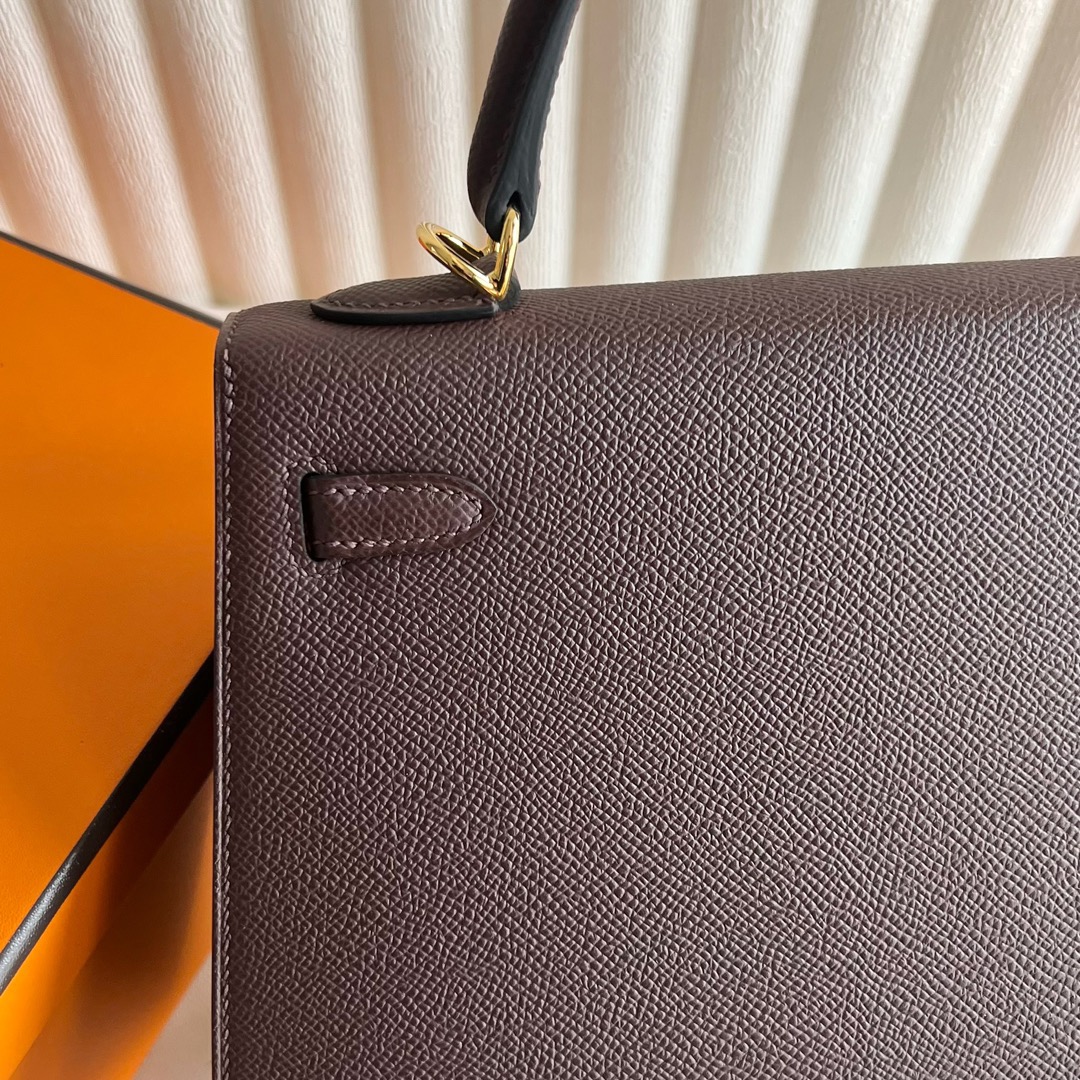 愛馬仕包包泰國旗艦店 Hermès Kelly 25 Epsom 0G Rouge Sellier馬鞍紅金色五金