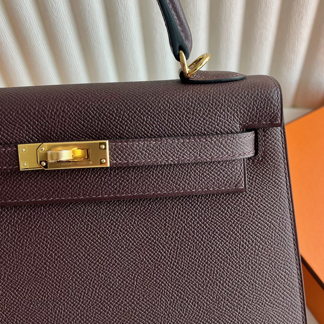 愛馬仕包包泰國旗艦店 Hermès Kelly 25 Epsom 0G Rouge Sellier馬鞍紅金色五金