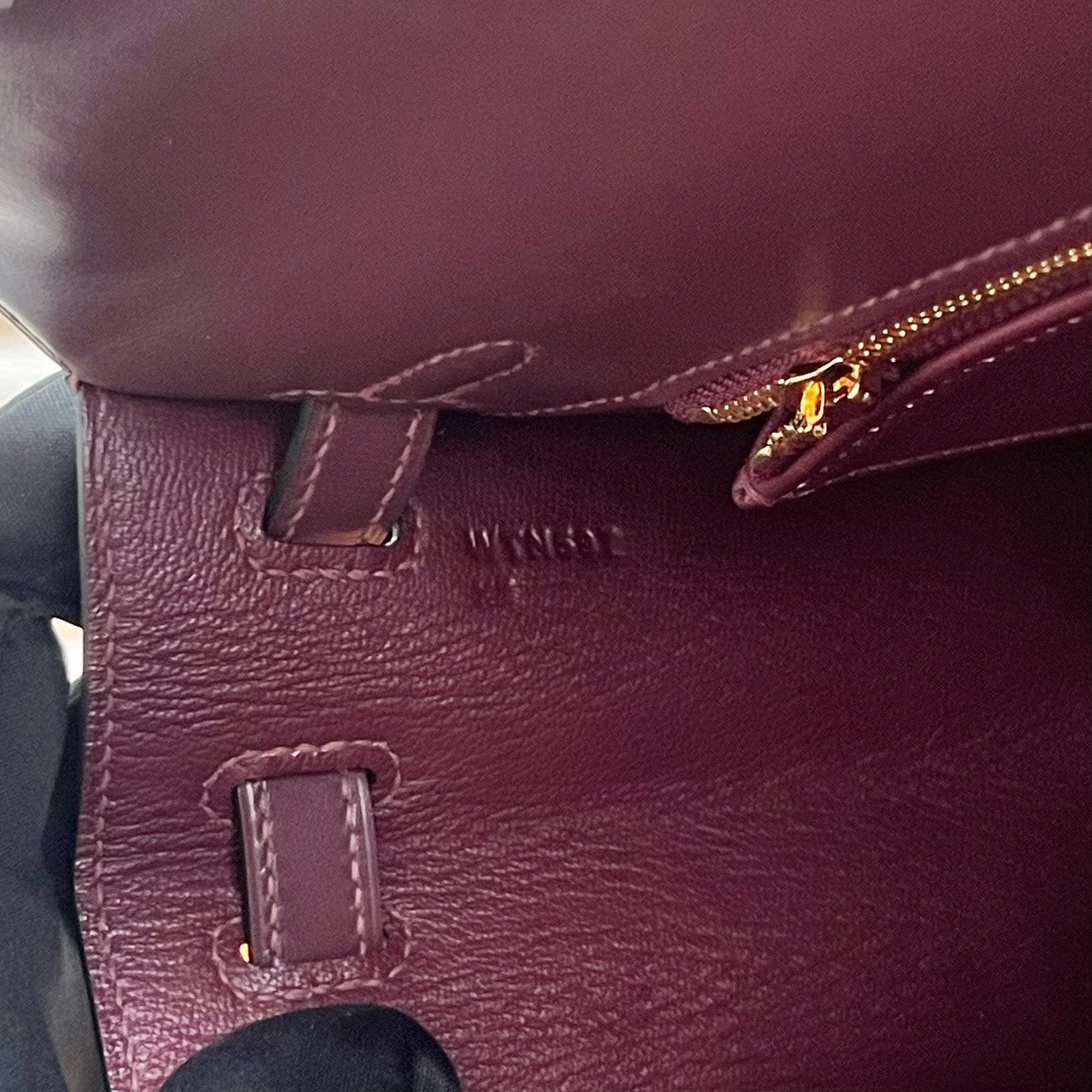 愛馬仕經典女包推薦 Hermès Kelly 25 Box Leather Bordeaux波爾多酒紅金色五金