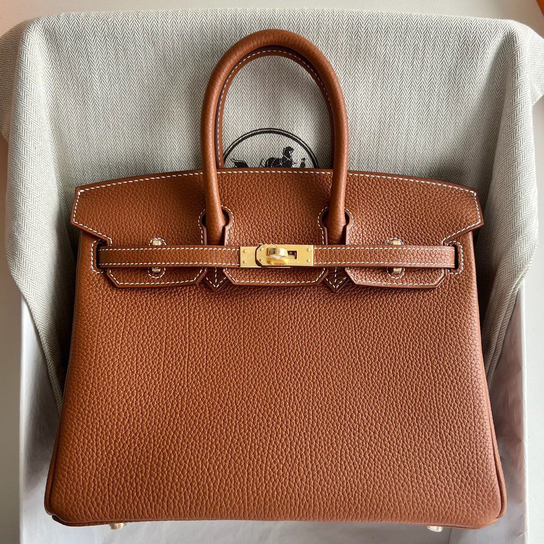 愛馬仕鉑金包多少錢 Hermès Birkin 25 Togo 牛頸紋皮 金棕色金色五金